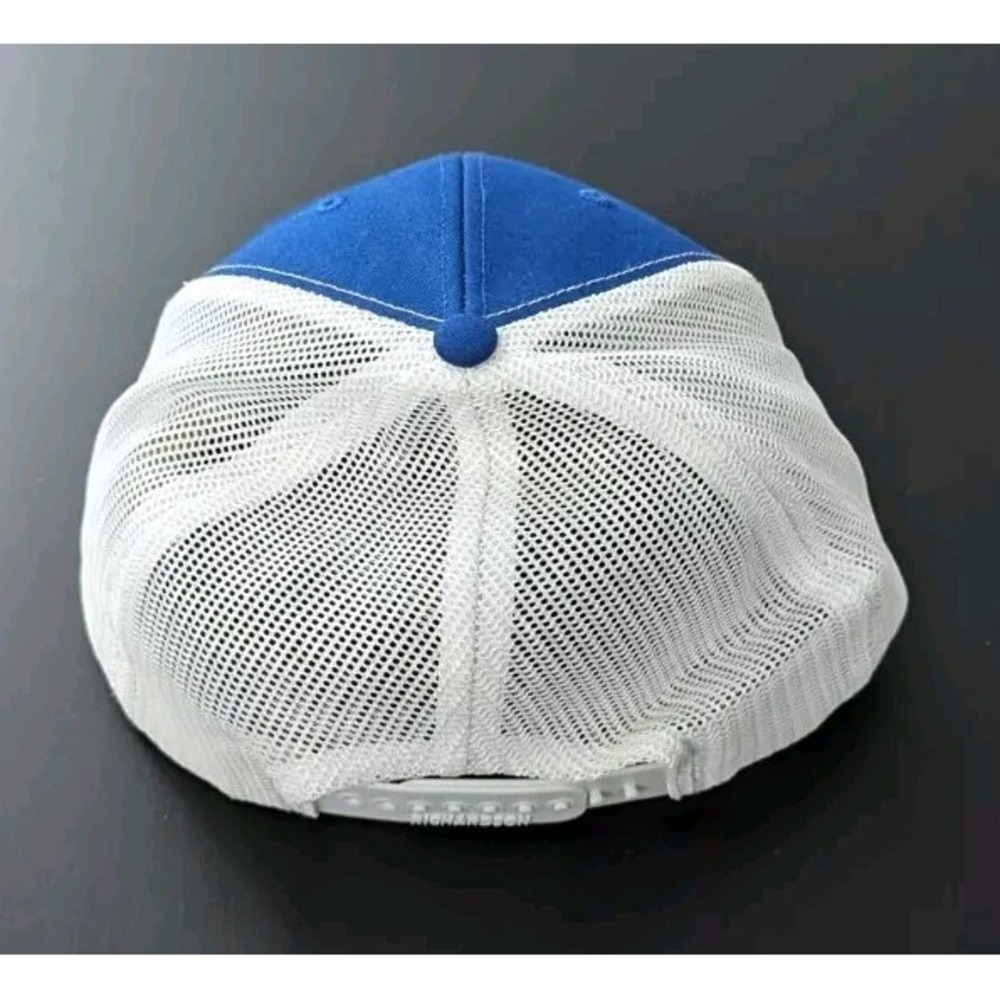 Richardson 112 Mesh Adjustable Snapback Trucker Hat Blue White - Picture 3 of 7